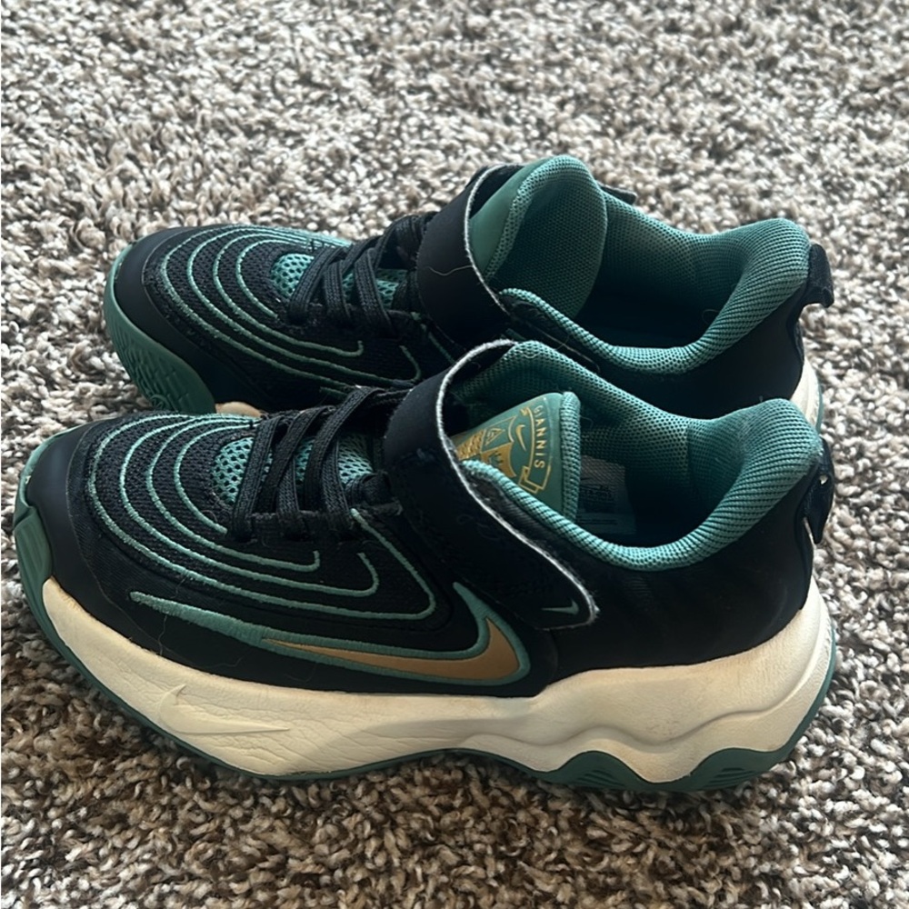 Nike Giannis Immortality Black Teal Kids Youth size 12.5C